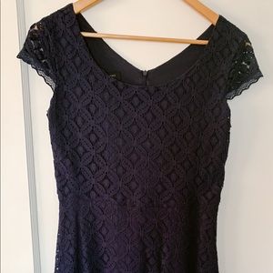 Navy Lace Skater Dress